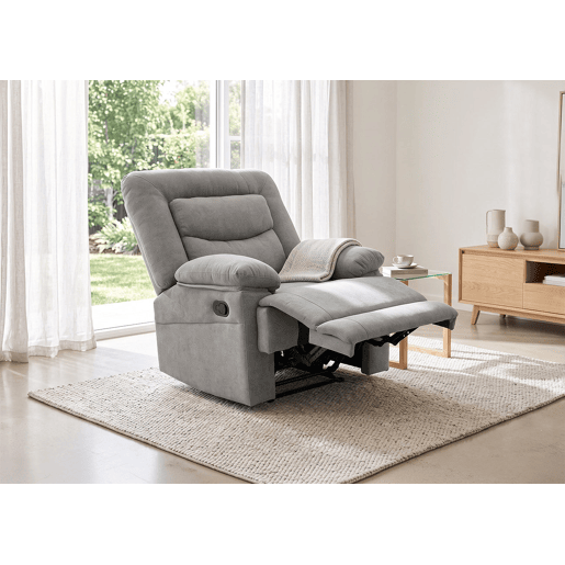 Poltrona reclinável manual Laurel, 1 lugar, cinza