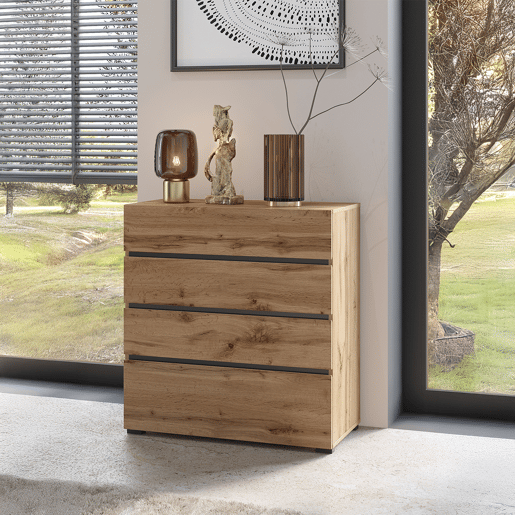 Cómoda Lilia Wood com 4 gavetas