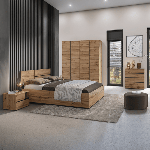 Cómoda Lilia Wood com 4 gavetas