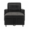 Sofá-cama de 1 lugar - 3 em 1, com porta-copos e porta USB, sofá reclinável e poltrona - Preto