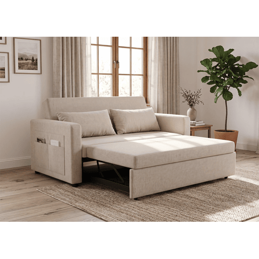 Sofá-cama de casal Jossy, 138 cm, bege