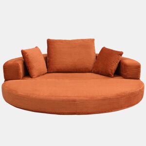 Sofá-cama dobrável multifuncional 173x176 cm - Modular com almofadas, tecido chenille - Laranja