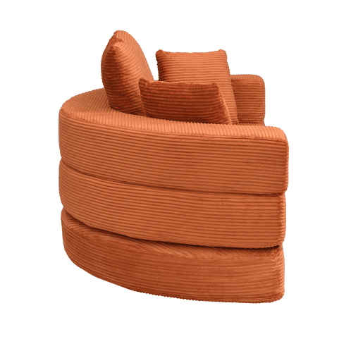 Sofá-cama dobrável multifuncional 173x176 cm - Modular com almofadas, tecido chenille - Laranja