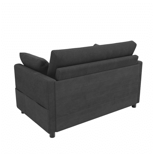 Sofá-cama de 2 lugares - com porta USB, mesa lateral dobrável e acessórios - cinzento
