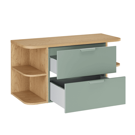 Conjunto de colunas e nichos redondos Oria 100cm Verde mate