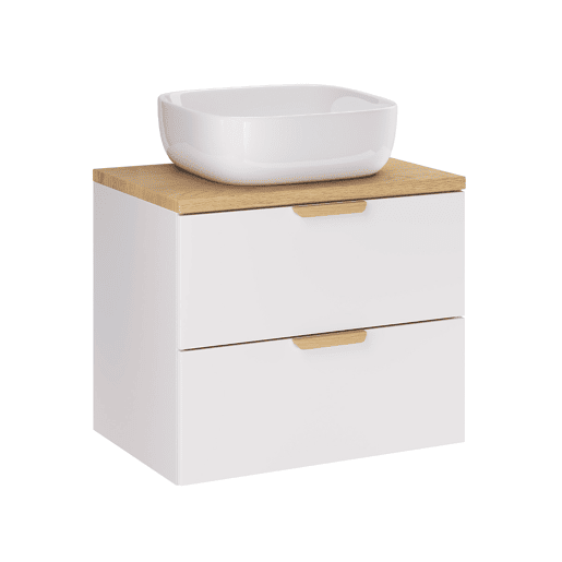 Móvel de lavatório individual Oria 60cm Branco mate
