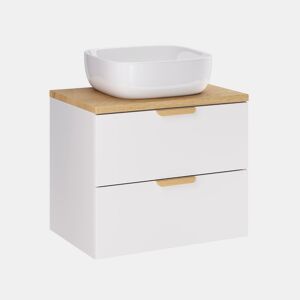 Móvel de lavatório individual Oria 60cm Branco mate