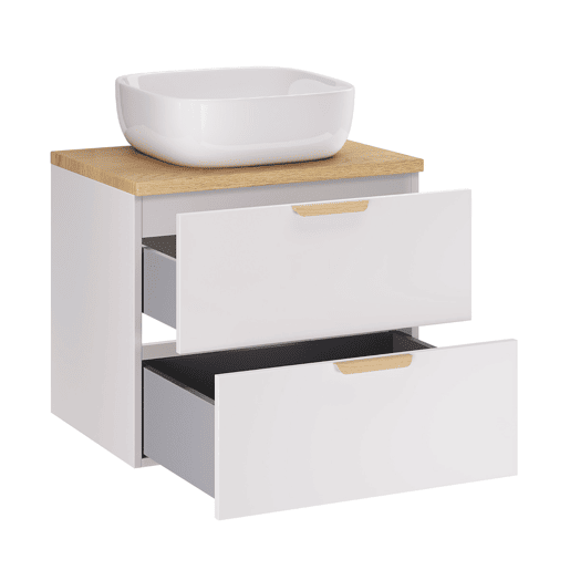 Móvel de lavatório individual Oria 60cm Branco mate