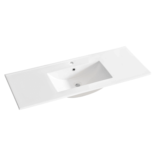 Móvel de lavatório individual Oria 120cm 4 nichos Branco mate