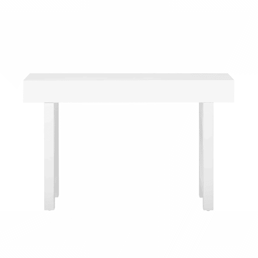 Consola estreita u2013 com gavetas, régua de tomadas, design em grelha e pés ajustáveis para hall de entrada ou sala de estar u2013 Branco