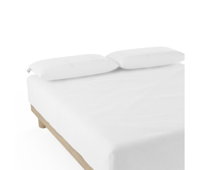 Sábana bajera nalui blanco 100% algodón 180 hilos (camas max 28cm), suave, fresca, transpirable, lavable a 30ºc