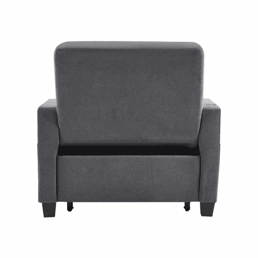 Sofá-cama de 1 lugar - 3 em 1, com porta-copos e porta USB, sofá reclinável e poltrona - Cinza escuro