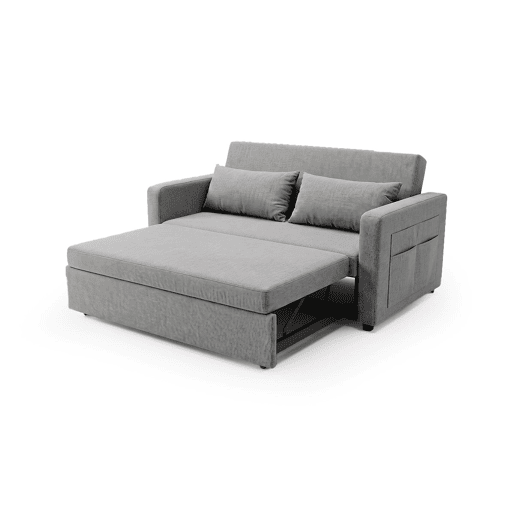 Sofá-cama de casal Jossy Gray, 138 cm, cinza