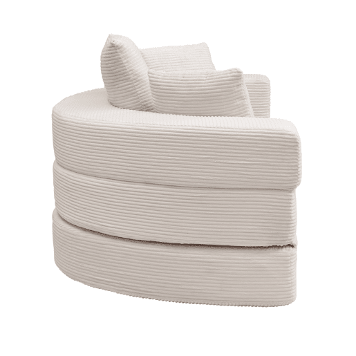 Sofá-cama dobrável 173x176 cm - Modular, almofadas, estofado em veludo cotelê - Bege claro