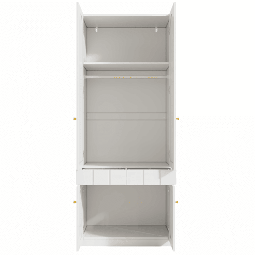 Conjunto de roupeiro de 2 portas + vitrina, mobiliário de quarto - 80×50×200 cm + 50×40×180 cm - lacado, arrumação, roupeiro + vitrina, conjunto de quarto - Branco Conjunto de roupeiro de 2 portas + vitrina, mobiliário de quarto - 80×50×200 cm + 50×40×180 cm - lacado, arrumação, roupeiro + vitrina, conjunto de quarto - Branco