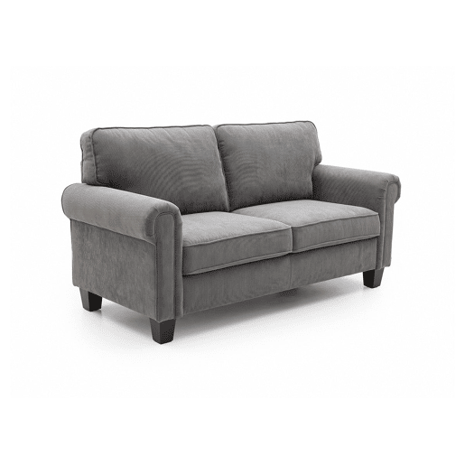 Sofá Nordia de 2 lugares, 155 cm, cinza