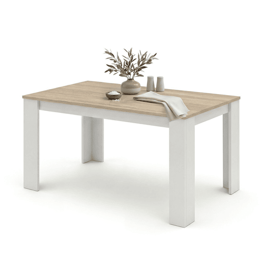 Mesa de jantar Naya Artik White (Branco mate) - Carvalho canadiano 140 x 75 x 80 cm