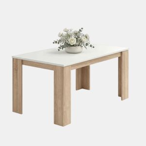 Mesa de jantar Naya Roble Canadian - Blanco Artik (Blanco Mate) 140 x 75 x 80 cm
