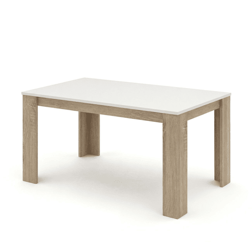 Mesa de jantar Naya Roble Canadian - Blanco Artik (Blanco Mate) 140 x 75 x 80 cm