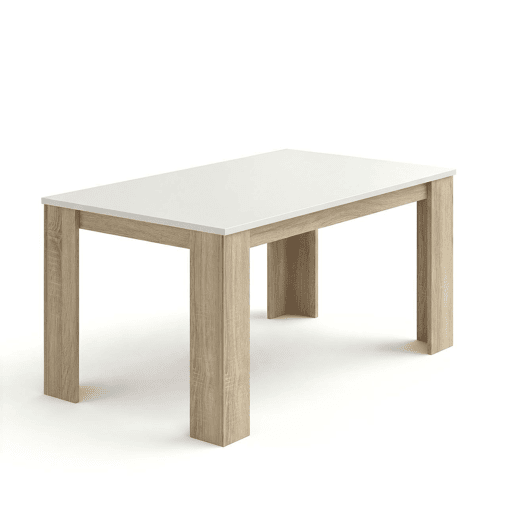 Mesa de jantar Naya Roble Canadian - Blanco Artik (Blanco Mate) 140 x 75 x 80 cm
