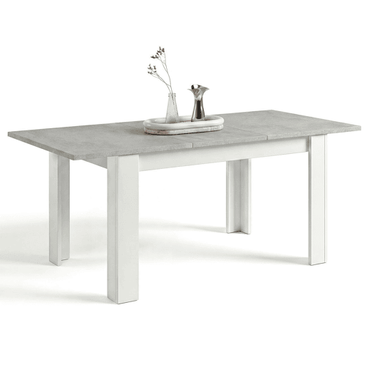 Mesa de comedor extensible Danna Branco Artik (Branco mate) - Cinzento Cimento 123 x 78 x 75 cm