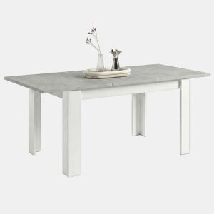 Mesa de comedor extensible Danna Branco Artik (Branco mate) - Cinzento Cimento 123 x 78 x 75 cm