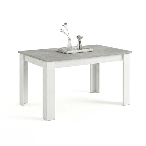 Mesa de comedor extensible Danna Branco Artik (Branco mate) - Cinzento Cimento 123 x 78 x 75 cm