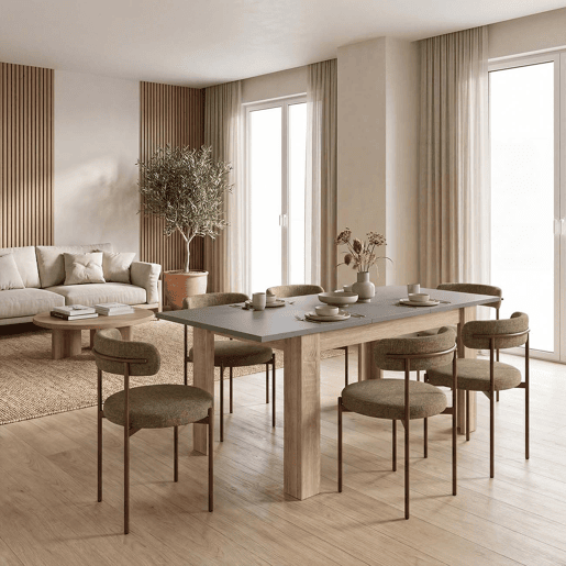 Mesa de jantar extensÃvel 140-190x90 cm Sira Roble Canadian - Grafito 190 x 78 x 90 cm Mesa de jantar extensÃvel 140-190x90 cm Sira Roble Canadian - Grafito 190 x 78 x 90 cm