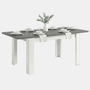 Mesa de jantar extensível 140-190x90 cm Sira Artik Branco (Branco mate) - Cinzento antracite 190 x 78 x 90 cm