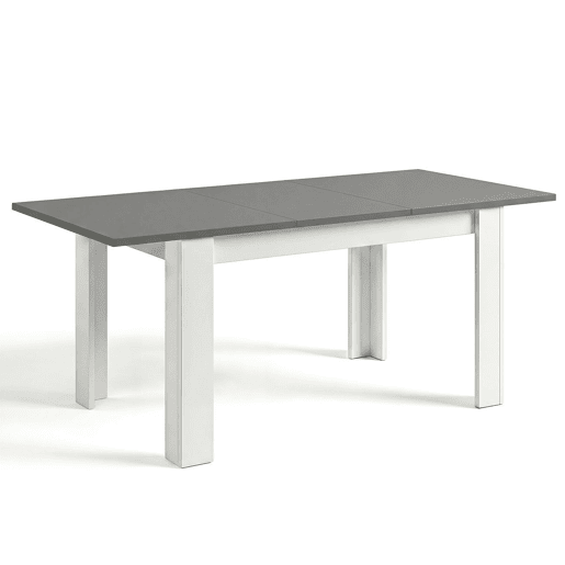 Mesa de jantar extensível 140-190x90 cm Sira Artik Branco (Branco mate) - Cinzento antracite 190 x 78 x 90 cm