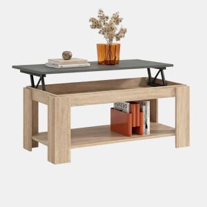 Mesa de centro com arrumação 102x43-54 cm Lya Roble Canadian - Grafito 50 x 54 x 50 cm