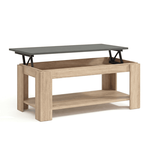 Mesa de centro com arrumação 102x43-54 cm Lya Roble Canadian - Grafito 50 x 54 x 50 cm