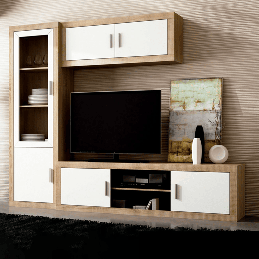 Móvel alto Nuka 2 portas Cambria - Branco 130 x 46 x 27,9 cm