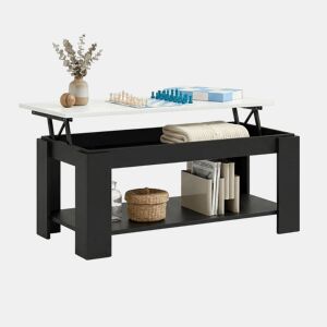 Mesa de centro com arrumação 102x43-54 cm Lya Negro Mate - Blanco Artik 50 x 54 x 50 cm