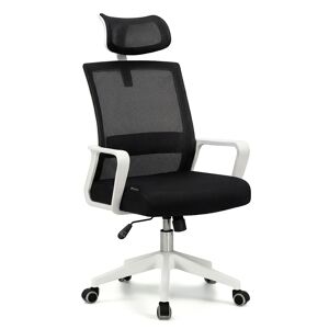 Cadeira de escritório ergonômica Dafne Tex 111-121x51 cm Branco - Preto 51 x 121 x 51 cm