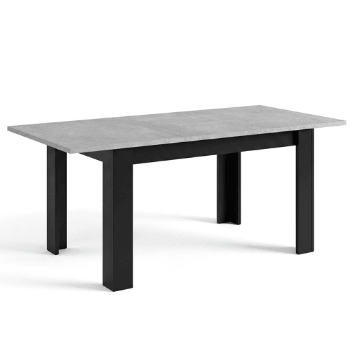 Mesa de jantar extensível 140-190x90 cm Sira Negro Mate - Gris Cemento 190 x 78 x 90 cm