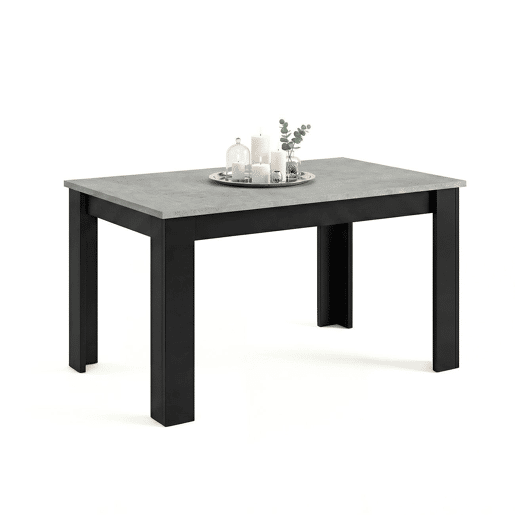 Mesa de jantar extensível 140-190x90 cm Sira Negro Mate - Gris Cemento 190 x 78 x 90 cm