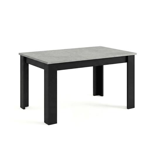 Mesa de jantar extensível 140-190x90 cm Sira Negro Mate - Gris Cemento 190 x 78 x 90 cm