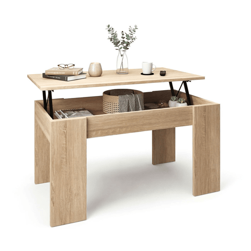 Mesa de centro elevável Norak Carvalho canadiano 90 x 43,5 x 50 cm