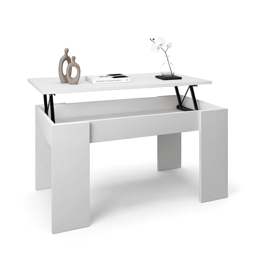 Mesa de centro elevável Norak Artik White (Branco mate) 90 x 43,5 x 50 cm