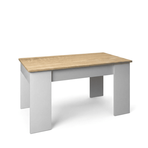 Mesa de centro elevável Norak Artik White (Branco mate) - Carvalho canadiano 90 x 43,5 x 50 cm