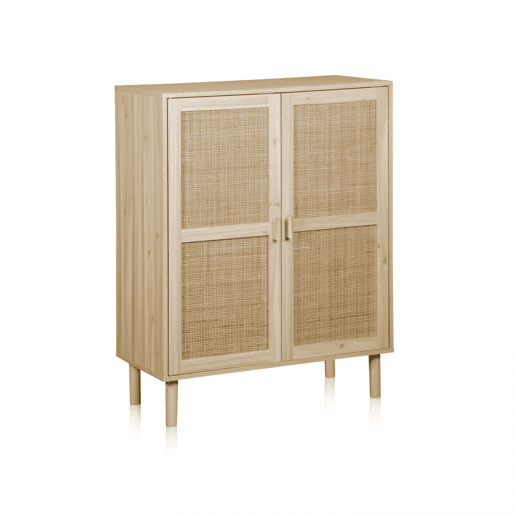 Armario bajo Made Pino - Rattan 80 x 110 x 40 cm