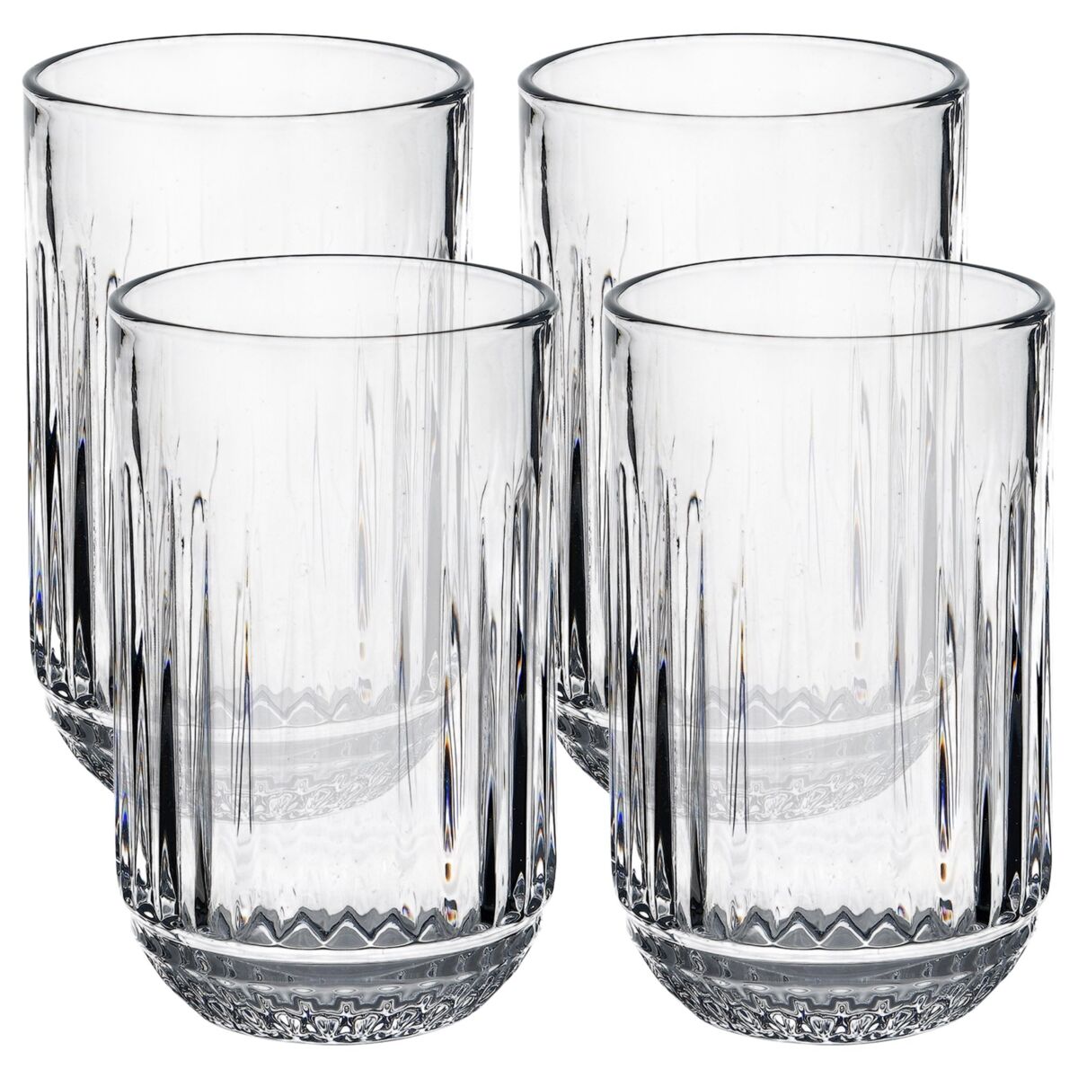 Juego de 4 vasos de cristal de 380ml transparente san ignacio