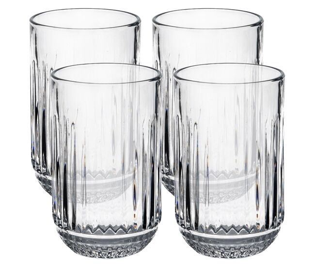 Juego de 4 vasos de cristal de 380ml transparente san ignacio