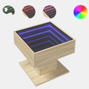 Mesa de Centro, Mesa baixa c LEDs 50x50x45 madeira processada