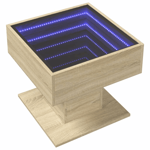 Mesa de Centro, Mesa baixa c LEDs 50x50x45 madeira processada Mesa de Centro, Mesa baixa c LEDs 50x50x45 madeira processada
