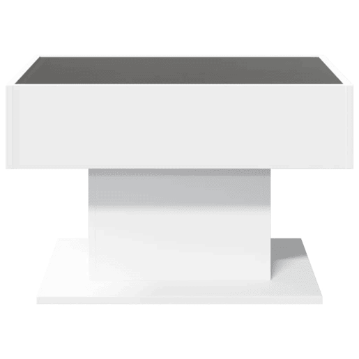 Mesa de Centro, Mesa baixa, c LEDs 70x50x45 cm derivados de madeira branco