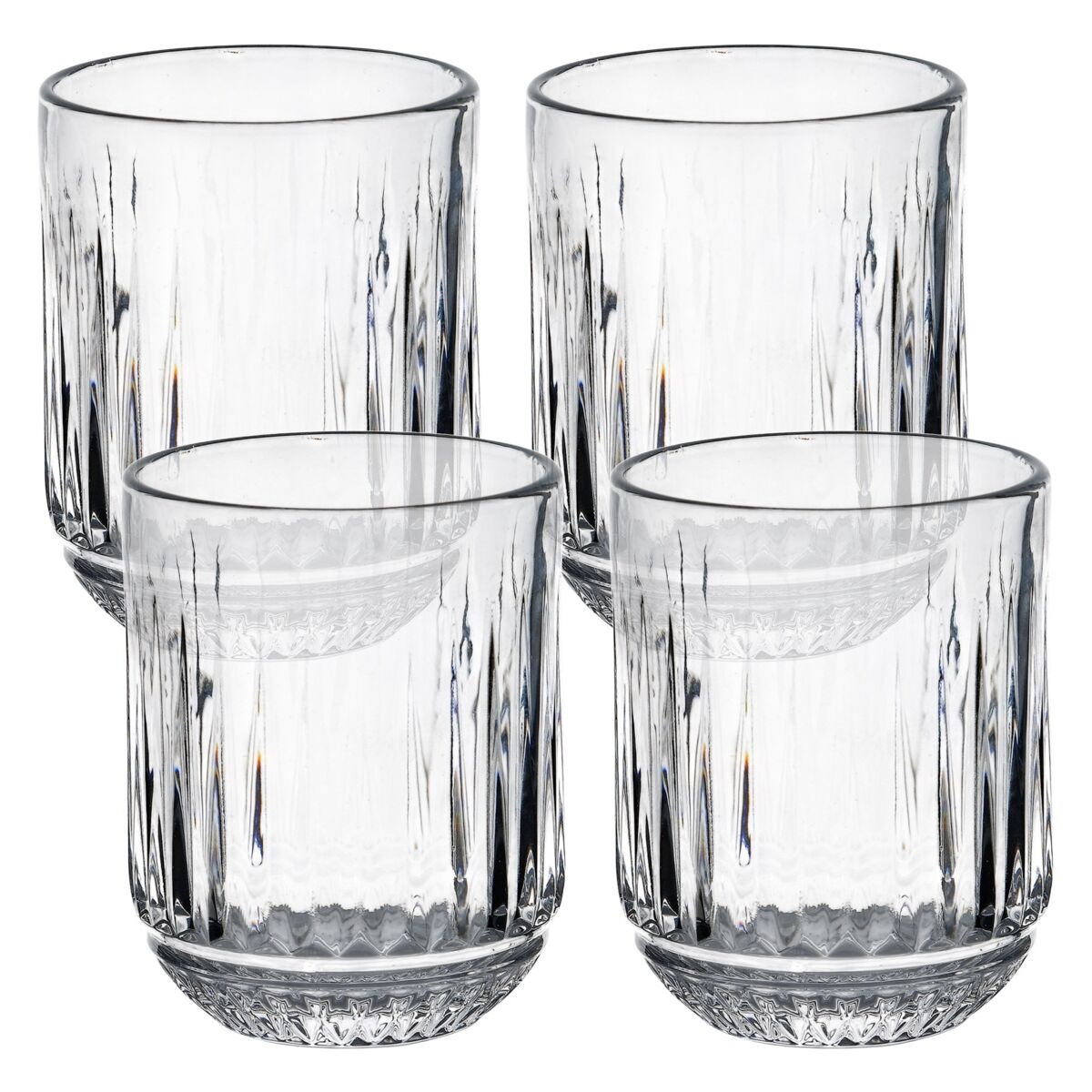 Juego de 4 vasos de cristal de 300ml transparente san ignacio