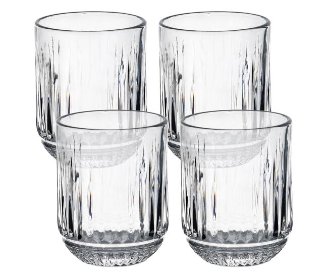 Juego de 4 vasos de cristal de 300ml transparente san ignacio