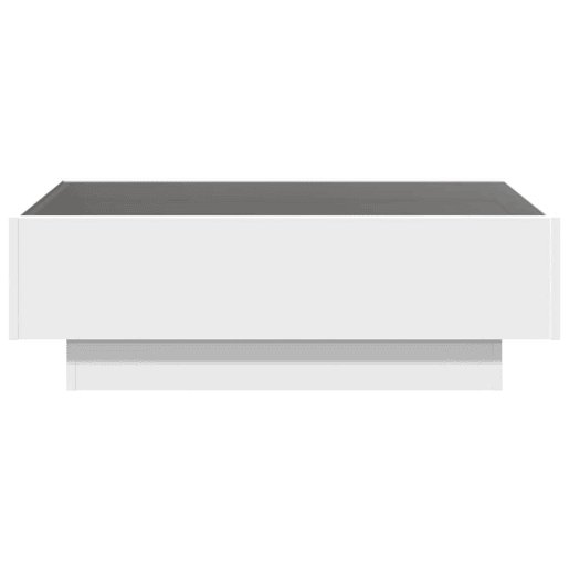Mesa de Centro, Mesa baixa, c LEDs 90x50x30 cm derivados de madeira branco
